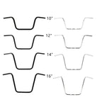 Chrome/Black 10" Rise Ape Hanger Handlebars for Harley FXST FLST