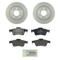 Set of 2 Bosch Rear Solid Rotors & Semi-Metal Disc Brake Pads for Mazda 3