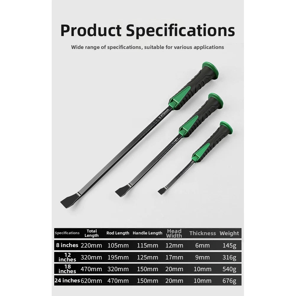 12 Inch Pry Bar for (Chromium Vanadium Steel, 30 Deg Bend)