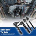 Set of 4 Inner Outer Tie Rods for Ford Lincoln Mercury 