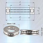 2 Pcs S51105 Thrust Ball Bearing for Various Models (25x42x11mm)