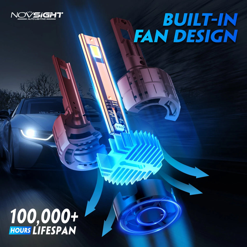 Set of 4 NOVSIGHT 9005/HB3 9006/HB4 LED Headlight Bulbs 6500K