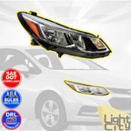 Passenger Headlight for Chevrolet Cruze (2016–2019) RH, Halogen, Bulb
