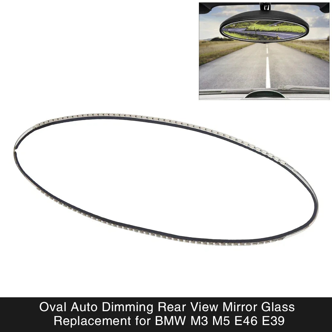 Vehicle Oval Dimming Rear View Mirror Glass for BMW M3 (2000-2003)