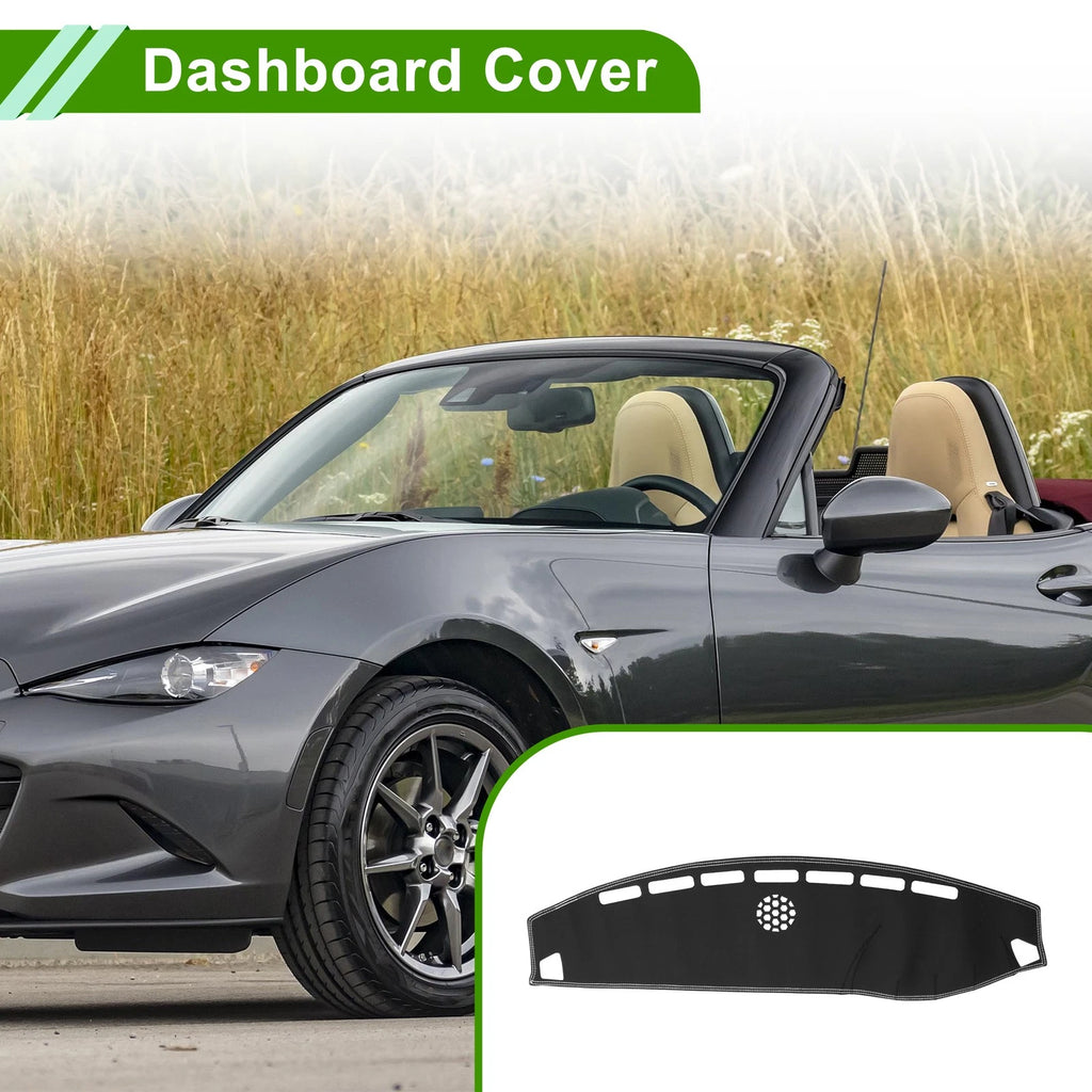 Dashboard Cover for Mazda MX-5 NC (2005–2015) Faux Leather Black White