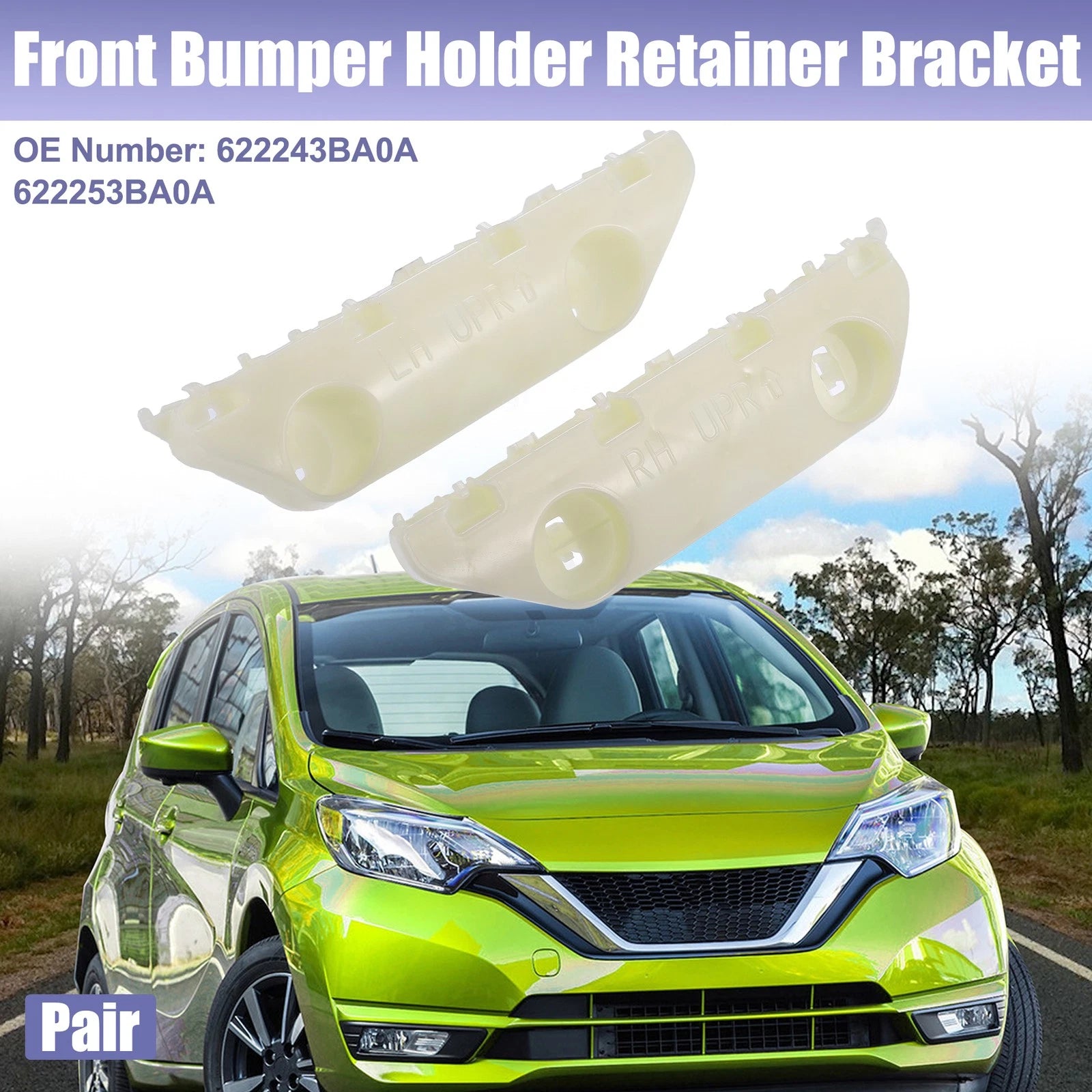 1 Pair Front Bumper Mounting Support Bracket for Nissan Versa (2007–2019)