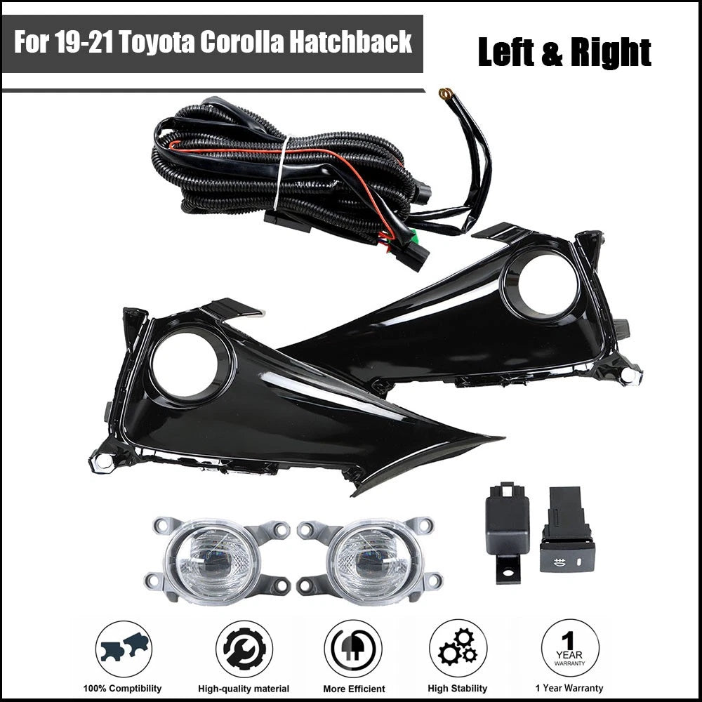 Fog Lights for Toyota Corolla Hatchback (2019–2021) with Wiring Kit & Switch