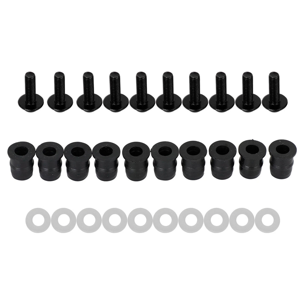 10 Pack Motorcycle Wind Screen Shield Alu M5x16mm Screw Bolt Washers Kit