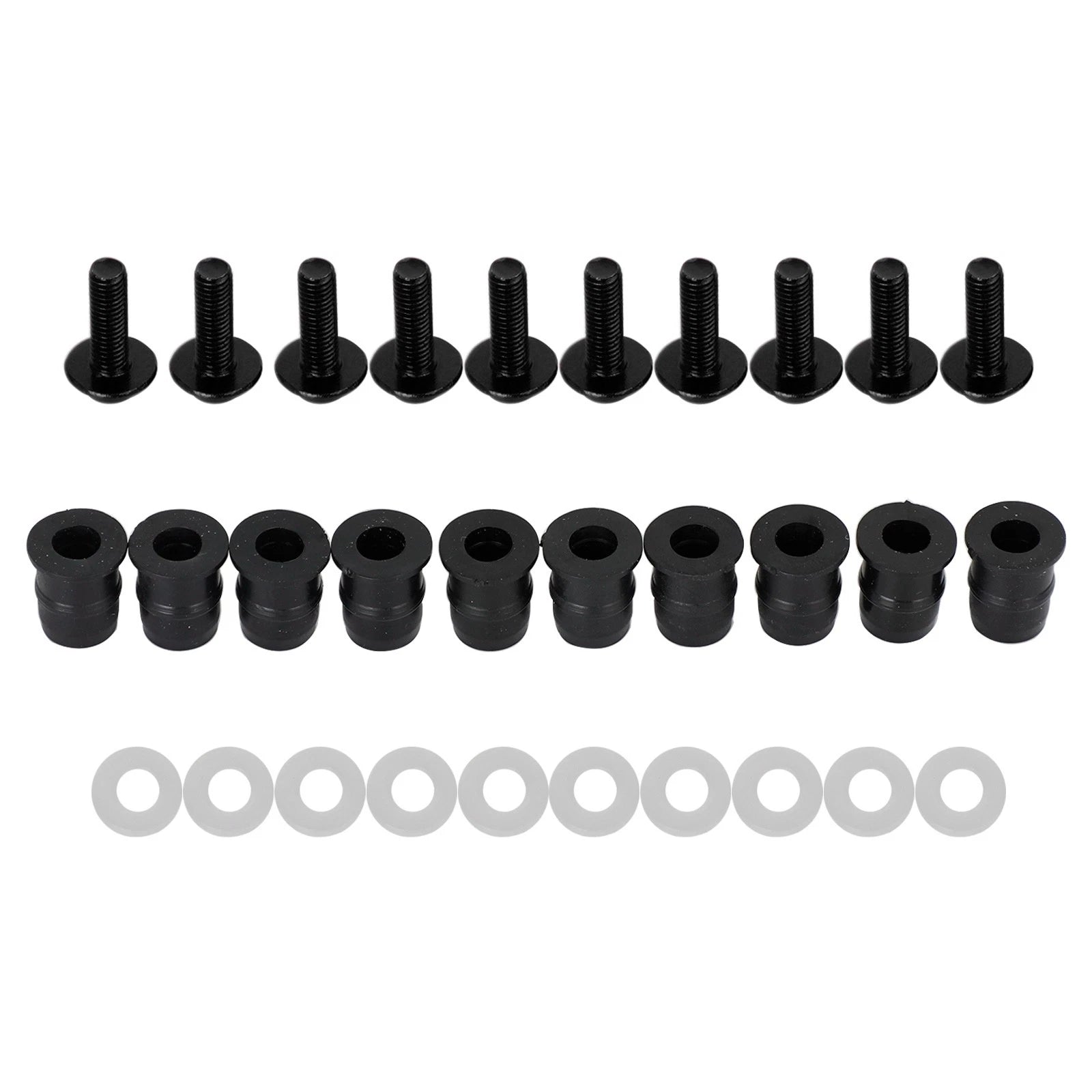 10 Pack Motorcycle Wind Screen Shield Alu M5x16mm Screw Bolt Washers Kit