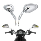 8mm Chrome Rearview Mirrors for Harley Touring Sportster 883 1200 Dyna (2004-2023)