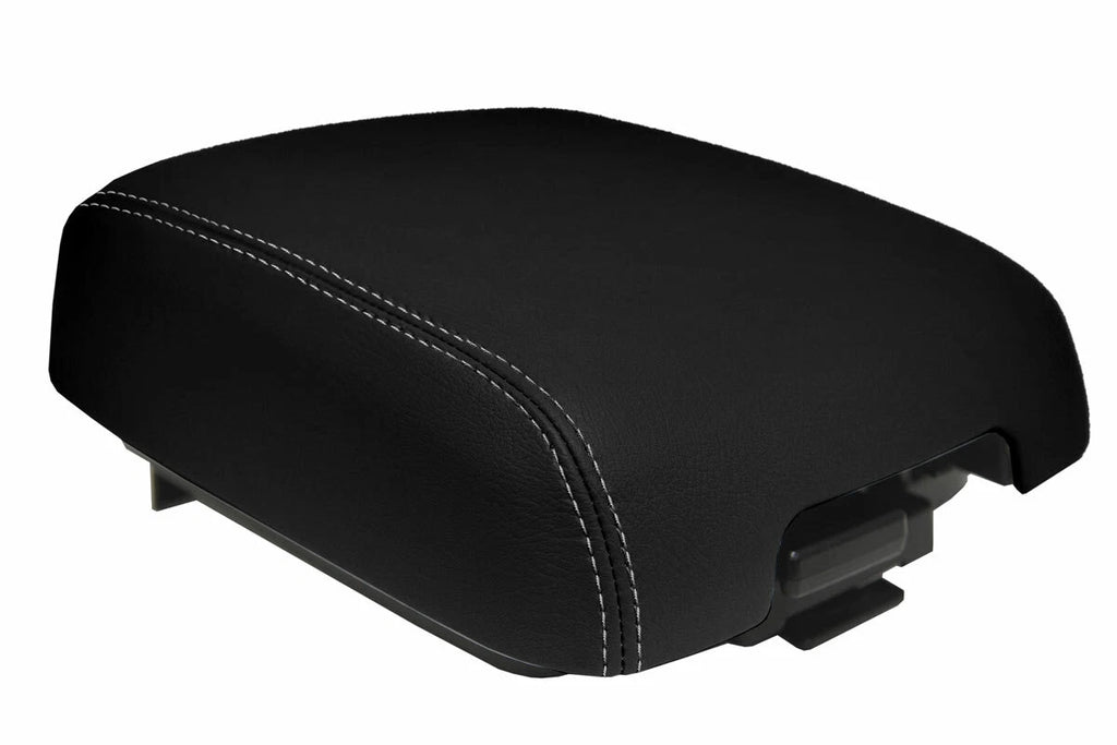 Leather Console Lid Armrest Cover for Mitsubishi Montero (2001–2006) Gray Stitch
