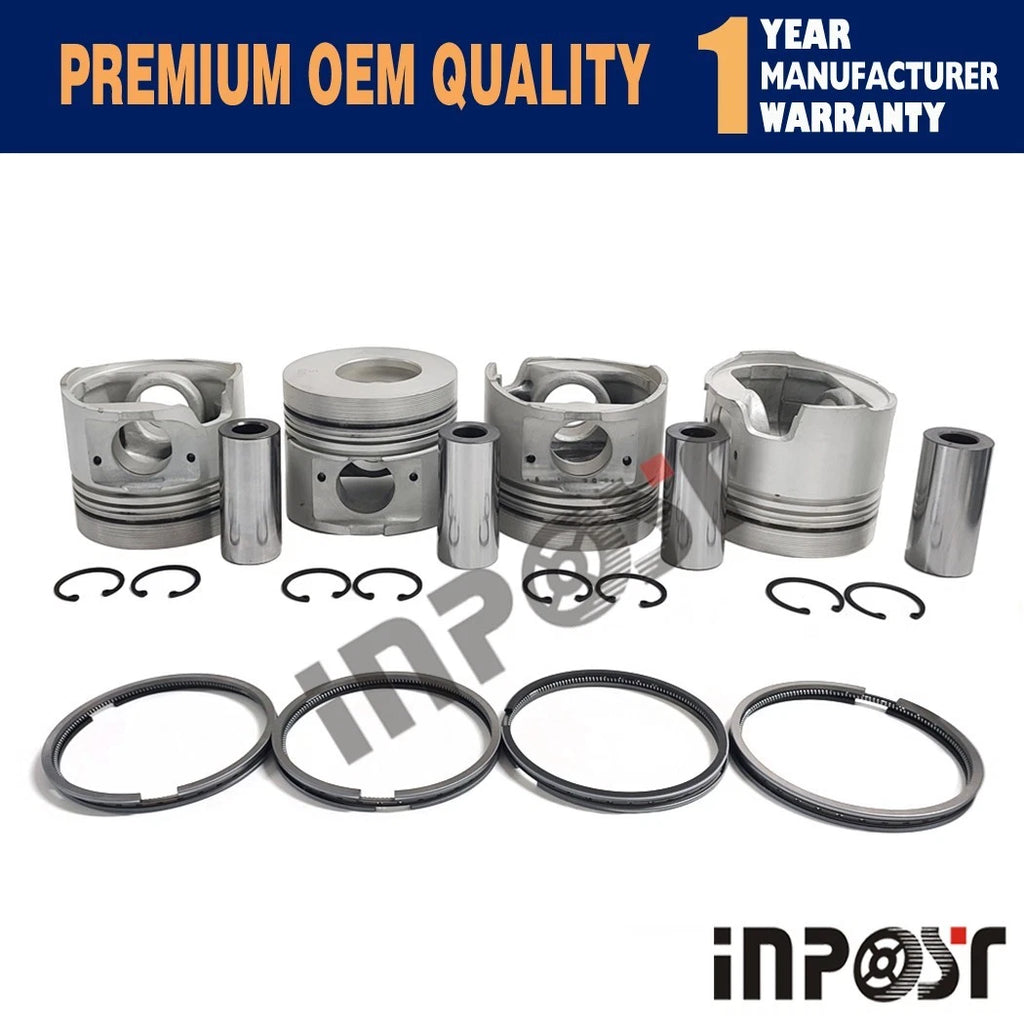 Set of 4 Piston with Rings for Isuzu NKR (4HF1)