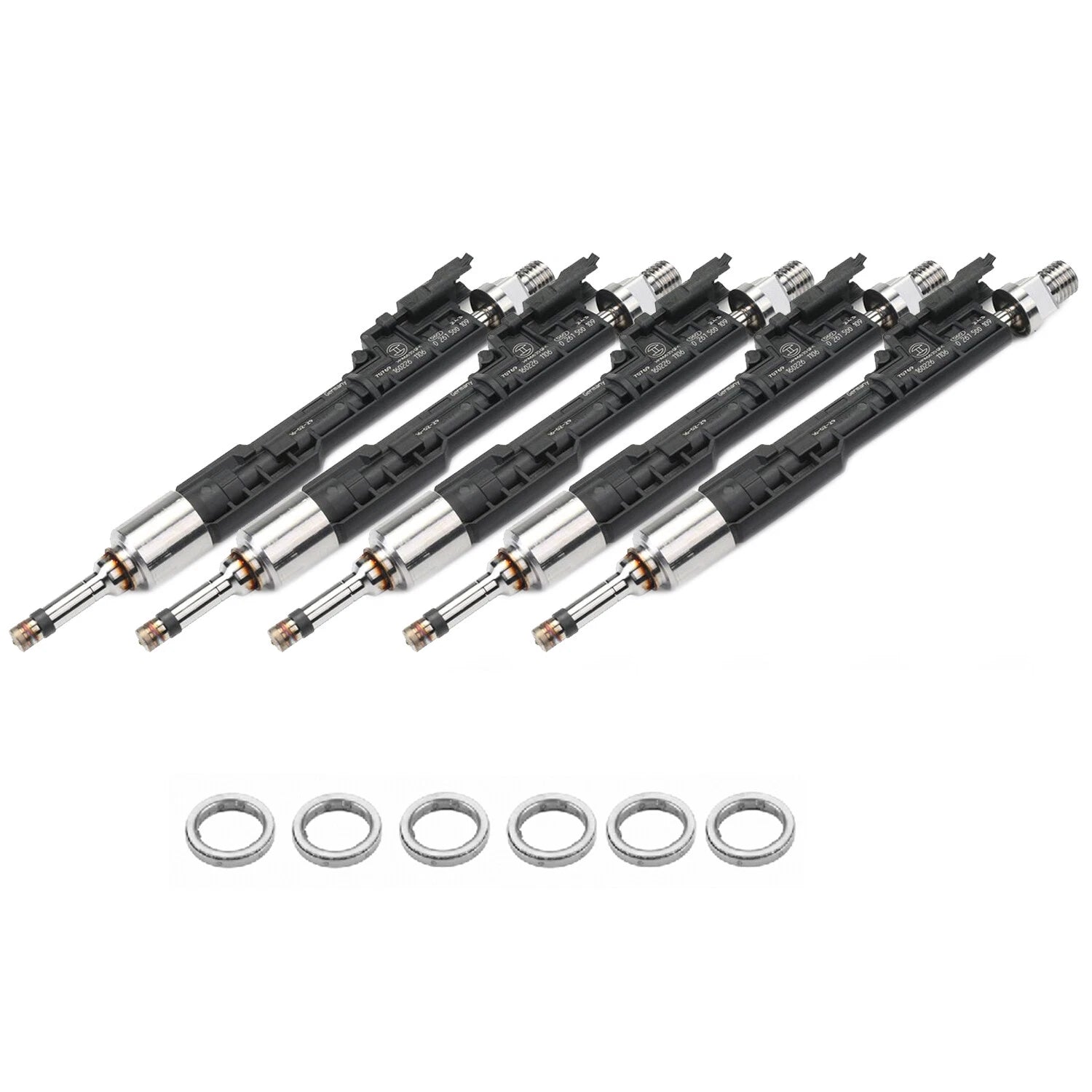 Set of 6 Fuel Injectors & Decouplers for BMW E82 F30 F10 E70 (2007–2016)