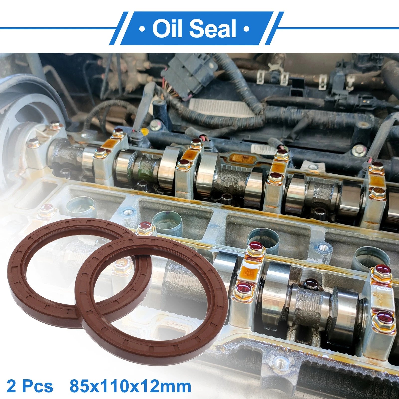 Set of 2 Oil Seal Rotary Shaft Seal FKM Rubber 85x110x12mm