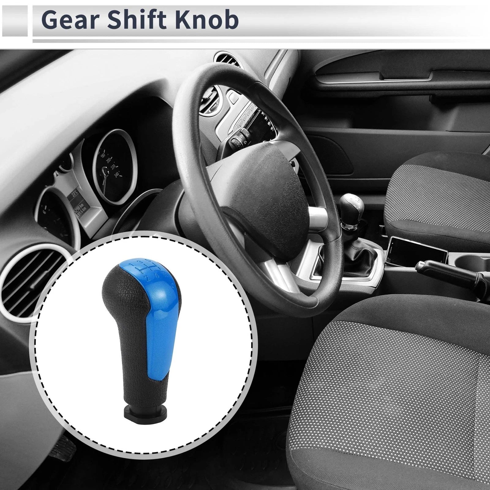 5 Speed Shift Knob for Chevrolet Spark (2013–2022) Blue Black