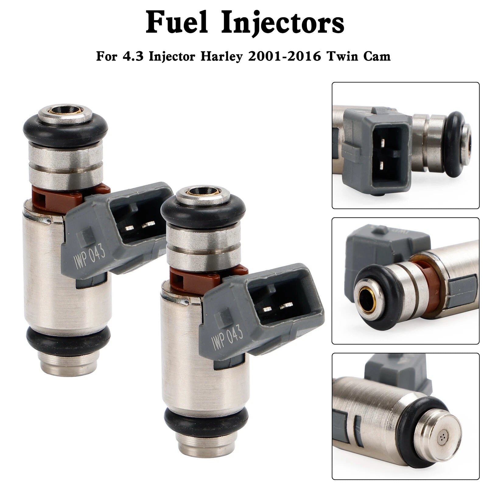 2X Fuel Injector 27609-01B for Harley 4.3 Twin Cam (2001–2016)