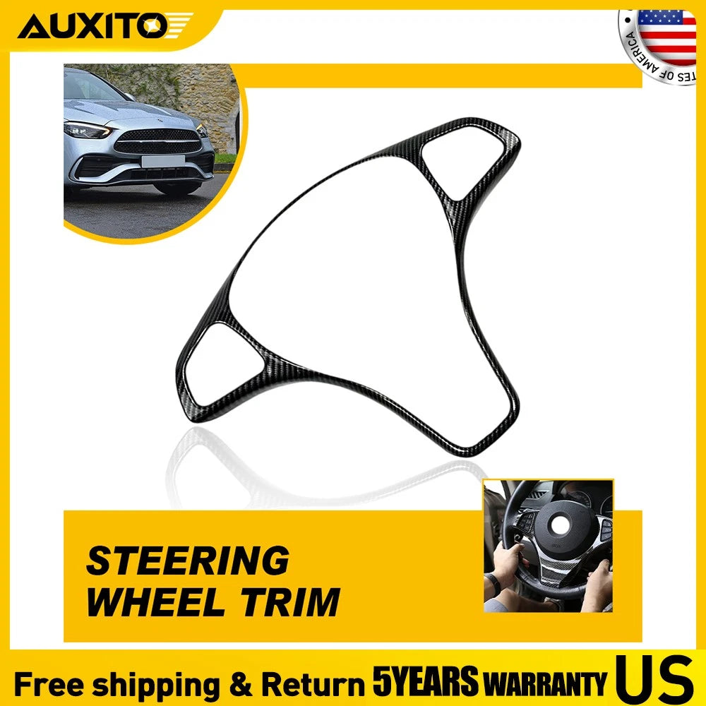 Carbon Fiber Steering Wheel Control Button Cover for Benz GLC 300 (2016–2019)