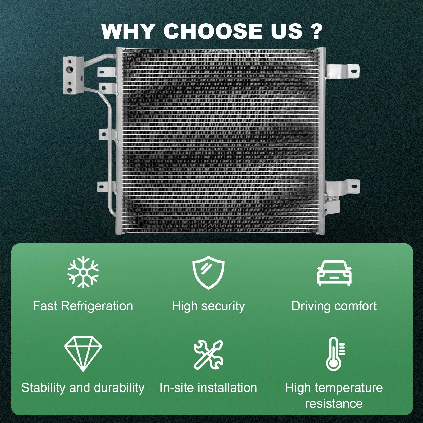 Aluminum AC Condenser for Jeep Wrangler (2012–2017)