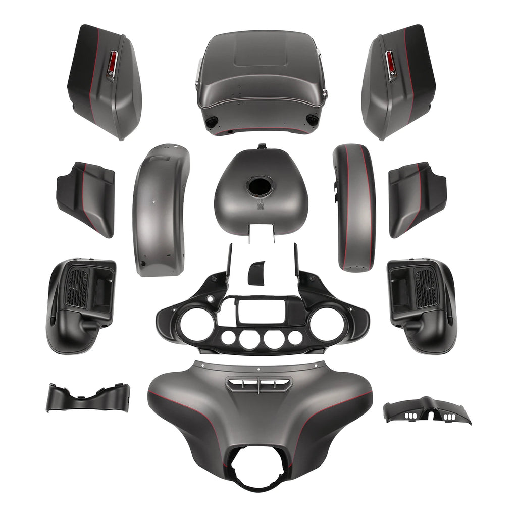 Fairings Bodywork Kit for Harley Electra Glide (2014–2024) Gray/Black Denim