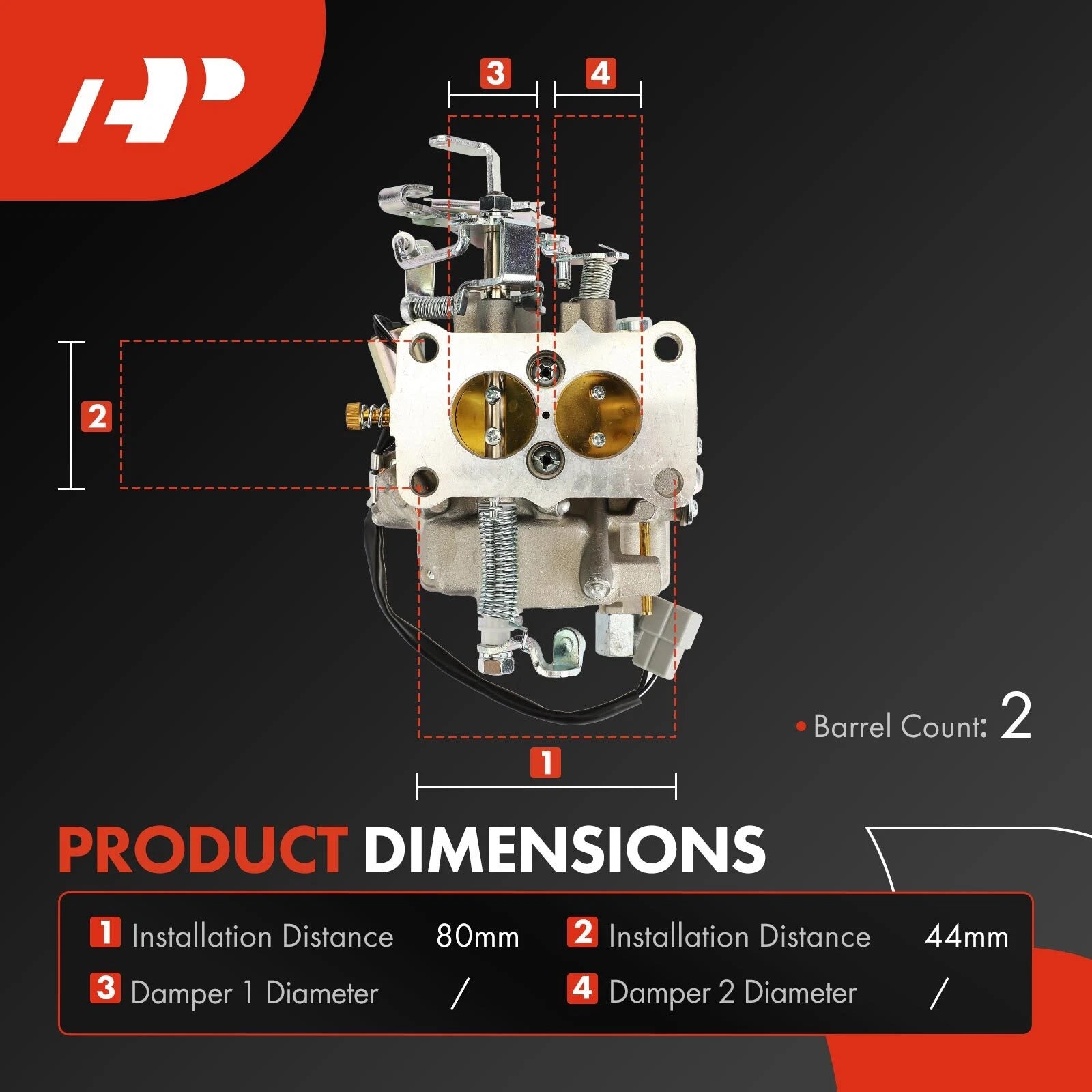 Carburetor 2 Barrel 2-Pin for Toyota Forklift Corolla Liteace (1987–2002)