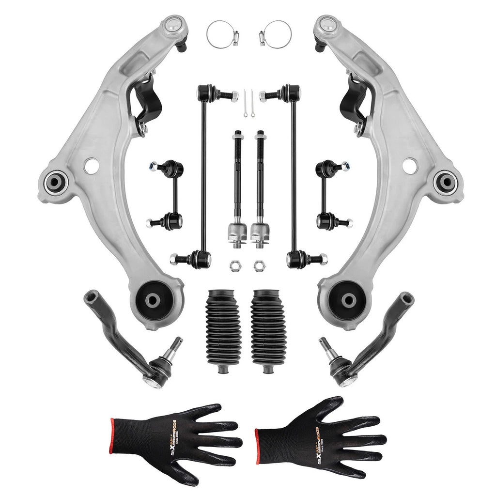 Set of 12 Front Suspension Control Arms with Sway Bar Links for Nissan Maxima (2009–2014)