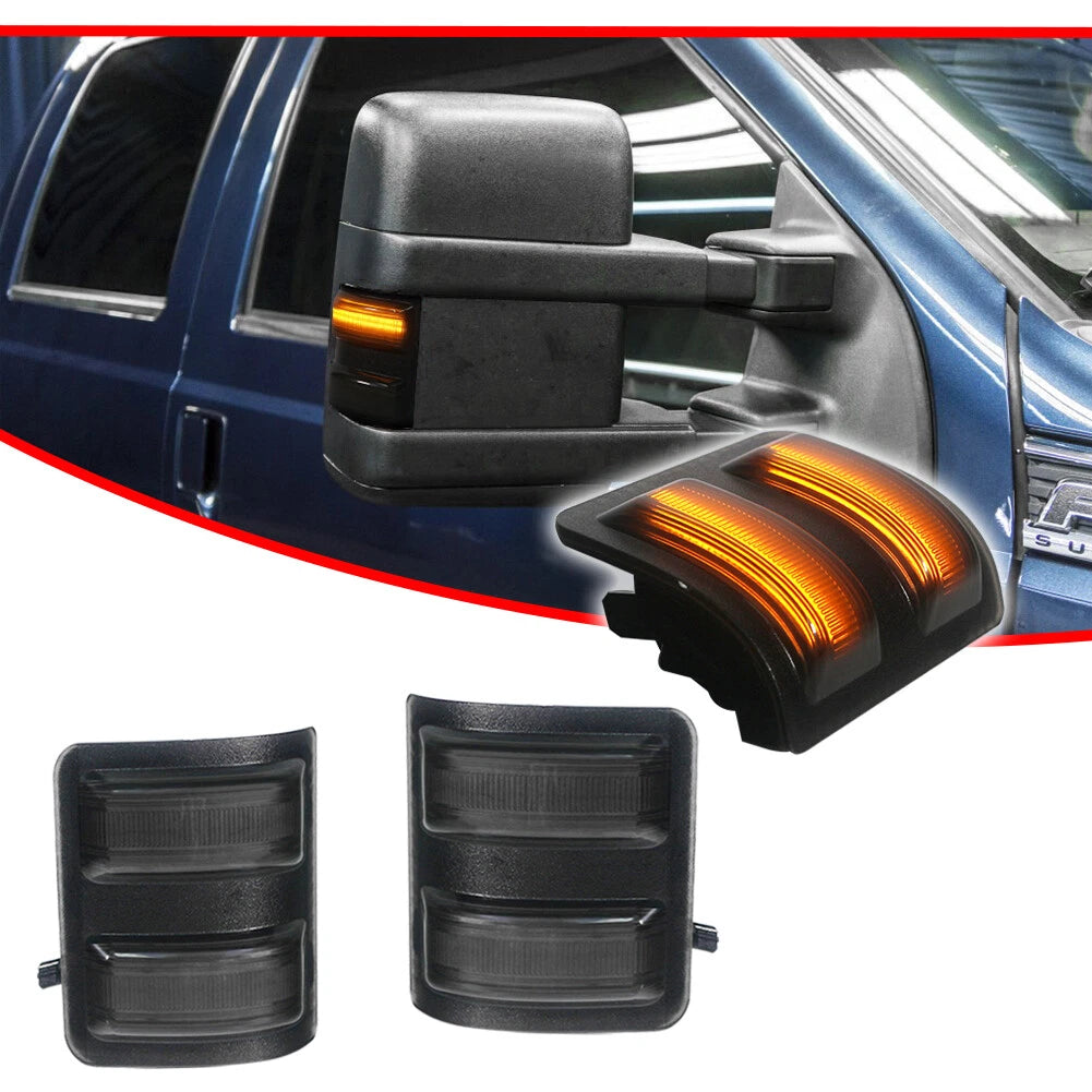 Smoked Amber LED Side Mirror Marker Signal Lights for Ford F250 F350 F450 F550