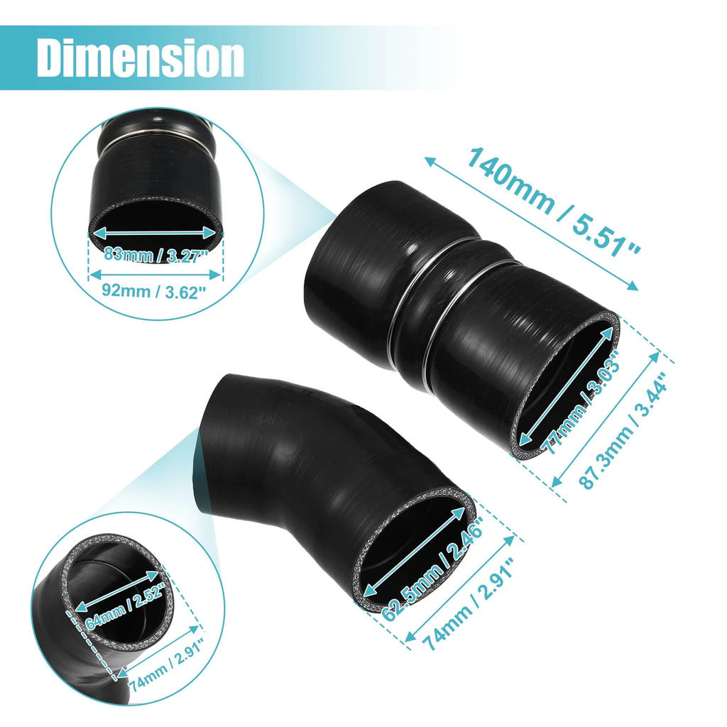 Set of 1 Car Hose Boot with T Bolt Clamp for Ford F250 Super Duty (2003–2007)