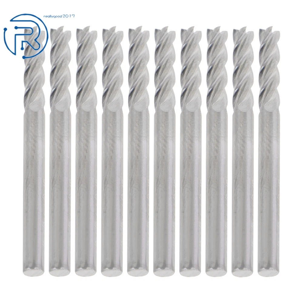 10 PCS 1/8" Carbide Square End Mill for