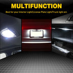 Pair LED T10 Bulbs for Dome License Side Marker Light (Universal)