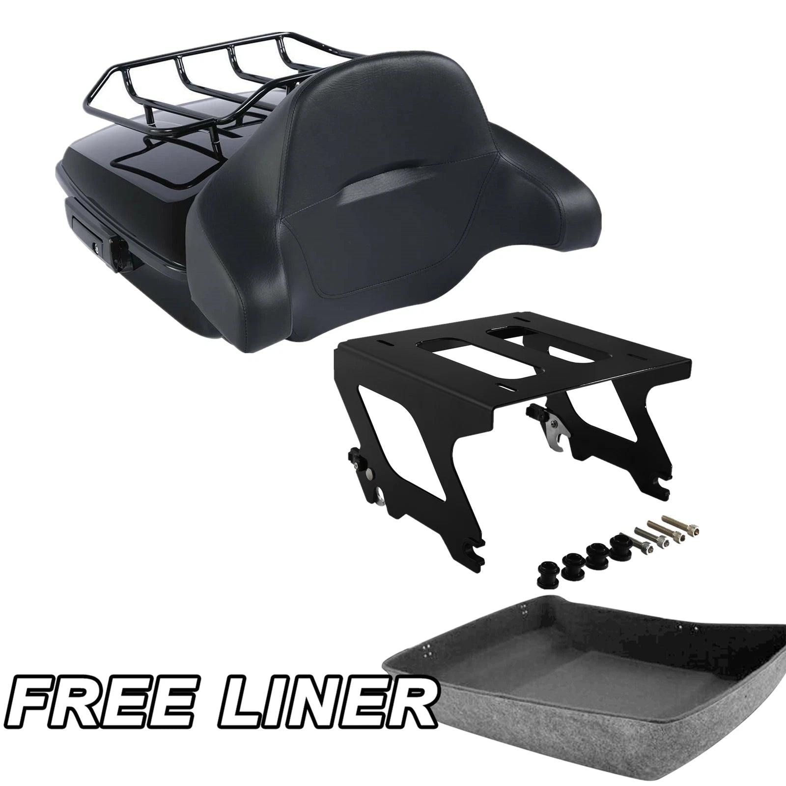 Chopped Trunk Backrest Solo Mount Rack for Harley Low Rider (2020–2026)