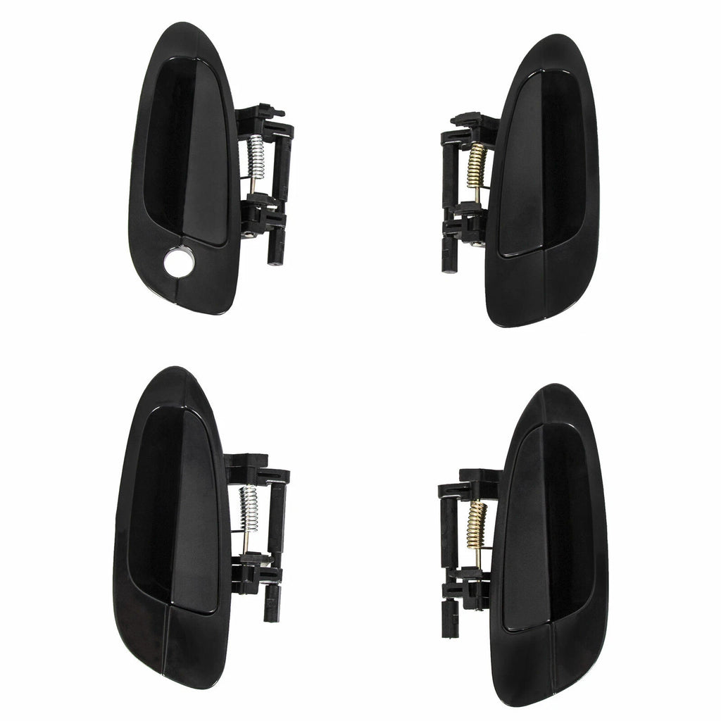 Set of 4 Door Handles for Nissan Altima (2002–2006) Smooth Black Exterior