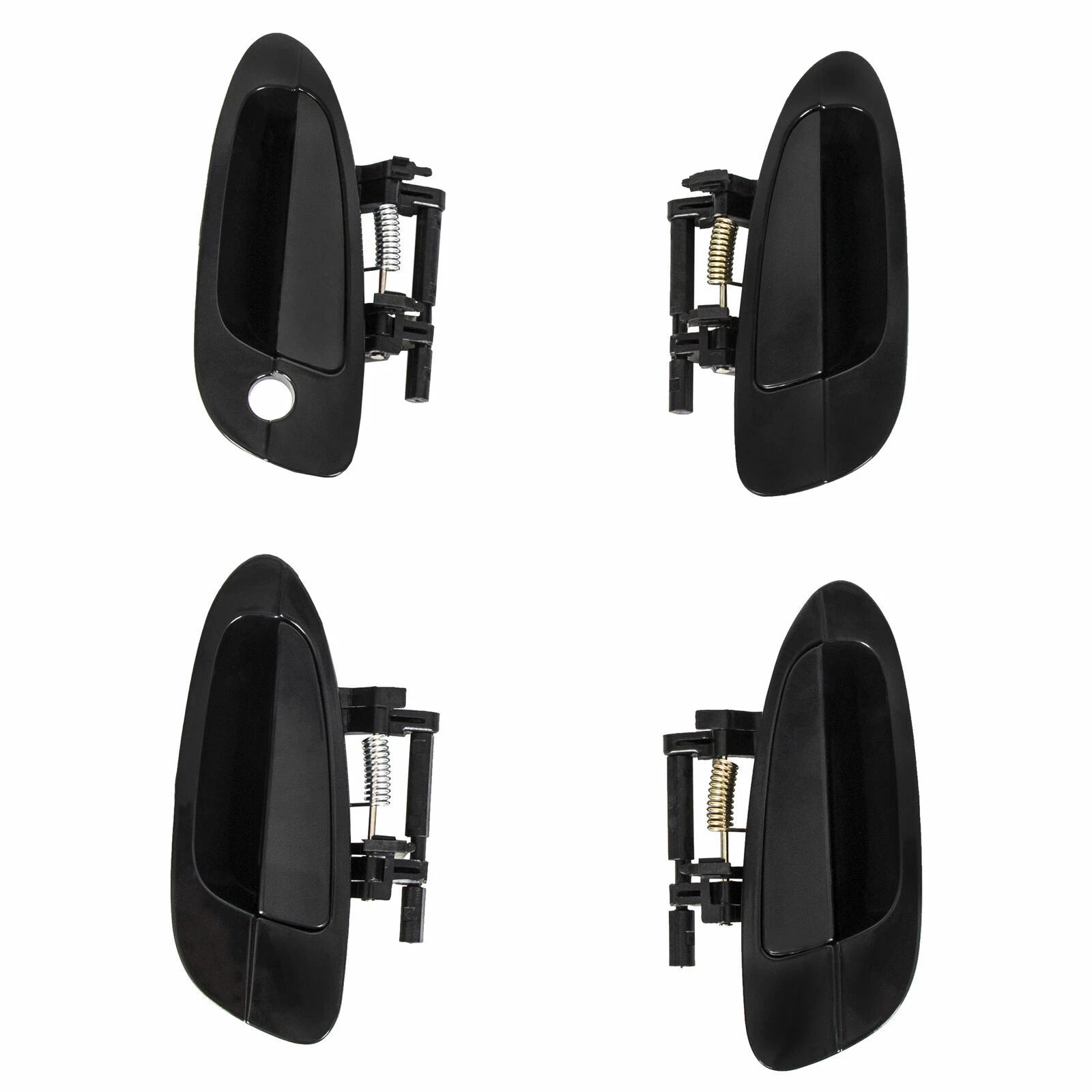 Set of 4 Door Handles for Nissan Altima (2002–2006) Smooth Black Exterior
