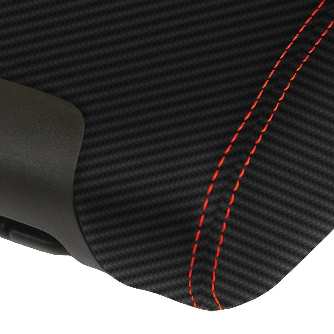 Console Armrest Cover for Jeep Wrangler (2011–2017) Carbon Fiber Red Stitch