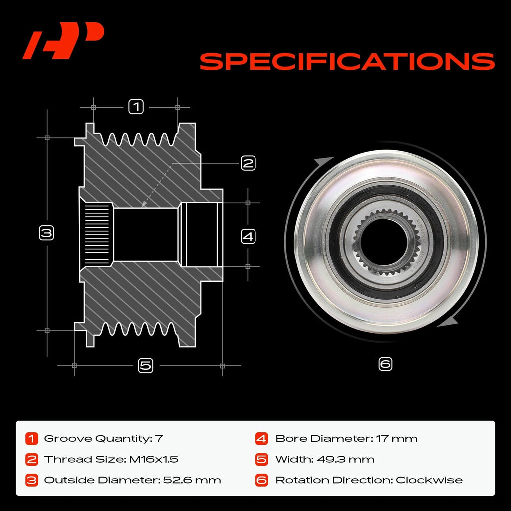 Alternator Clutch Pulley for Jeep Grand Cherokee (2011–2020)