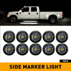 10X Smoked Round LED Side Marker Lights for Truck Trailer (EXV)
