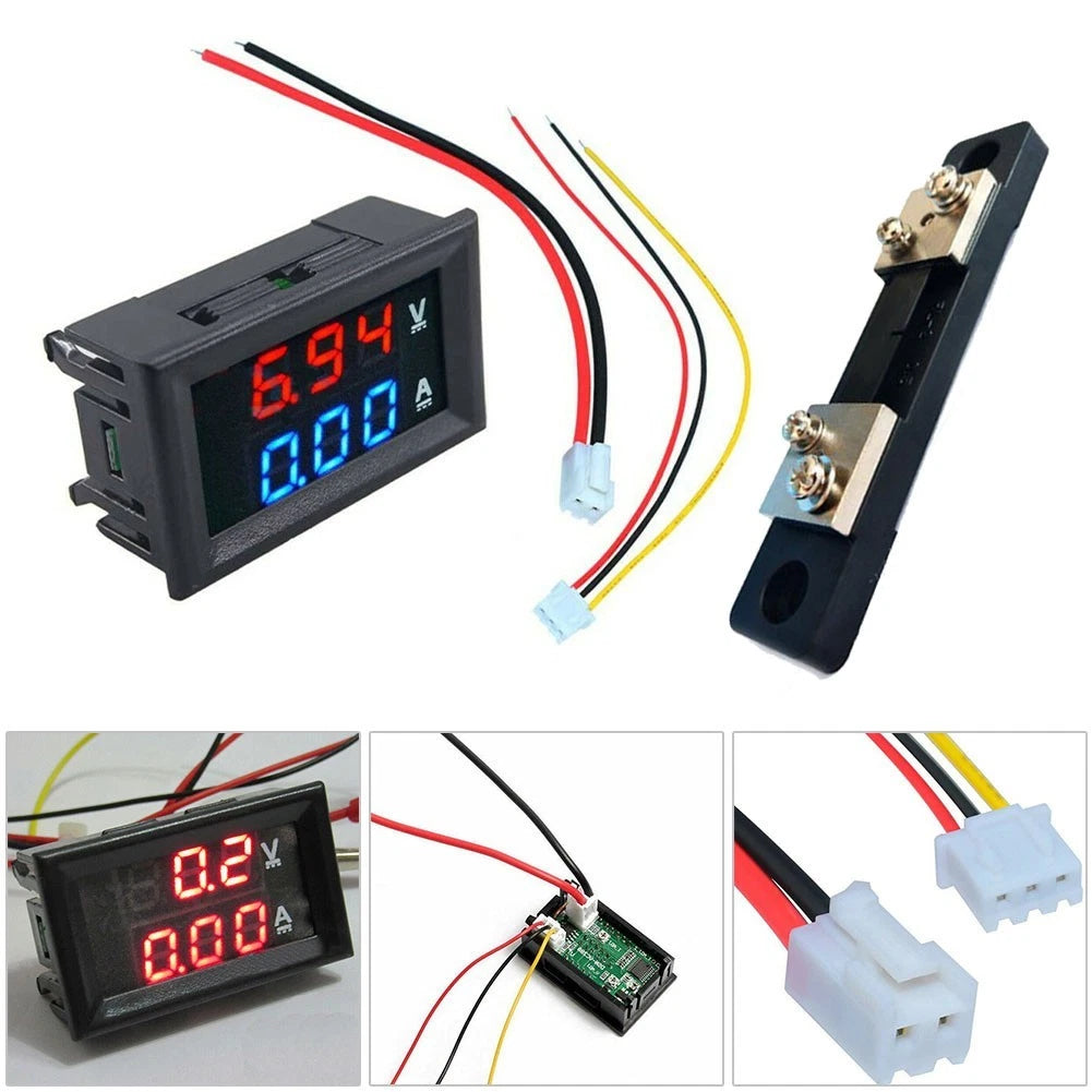 Digital Voltmeter Amp Volt Tester for Universal Use (0-100V, 50A)