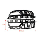2X Front Bumper Honeycomb Mesh Fog Light Grille Cover for Audi A5 S5