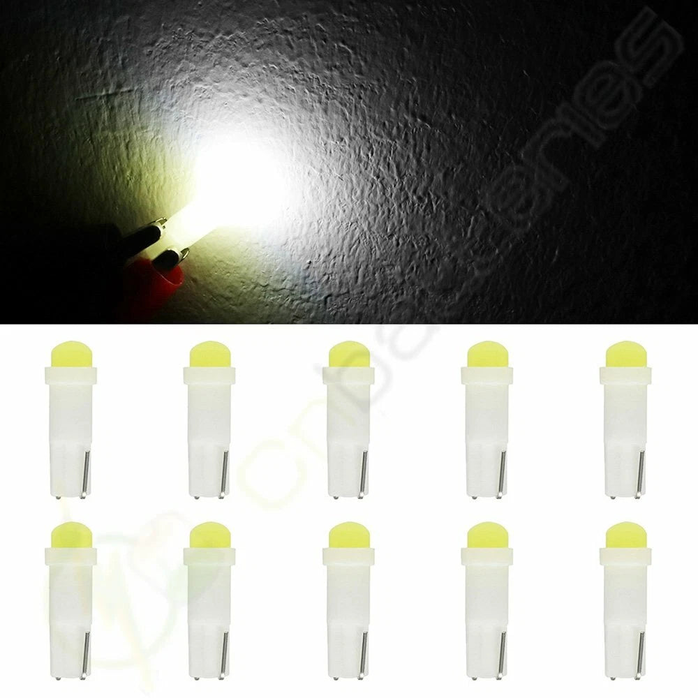 10pcs T5 White LED Wedge Bulb Lights for Buick (Fits 58, 70, 73, 74)