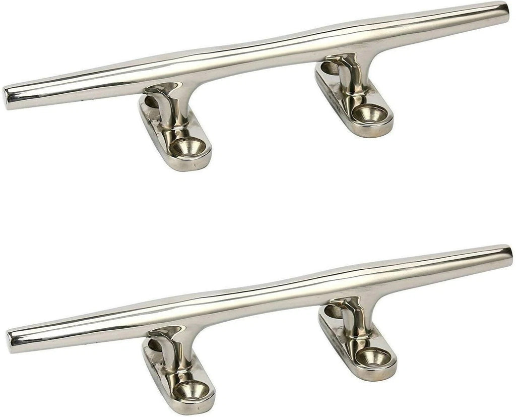 Set of 4 Stainless Steel Open Base Cleats for Boat Dock Deck (4 Inch)