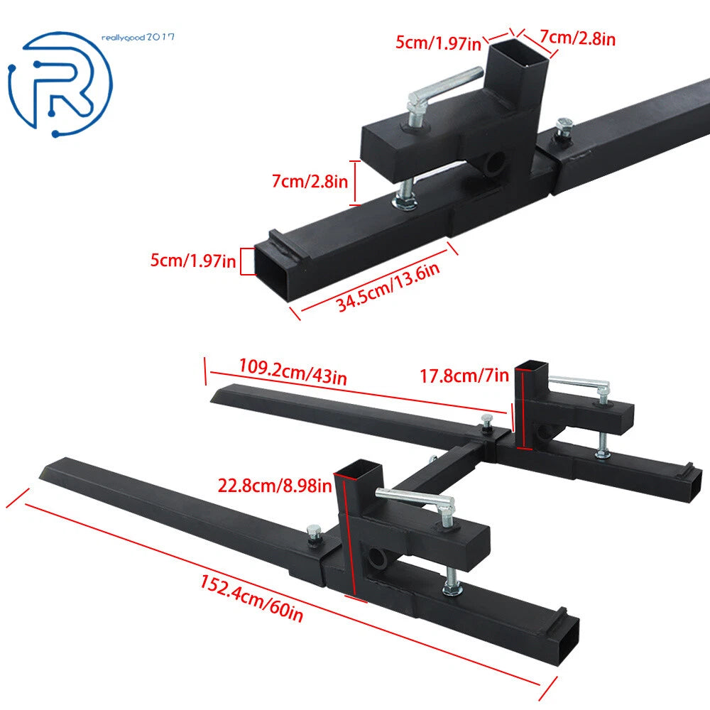 Clamp on Pallet Forks for Tractor Bucket Loader Skid Steer (2000 lbs)