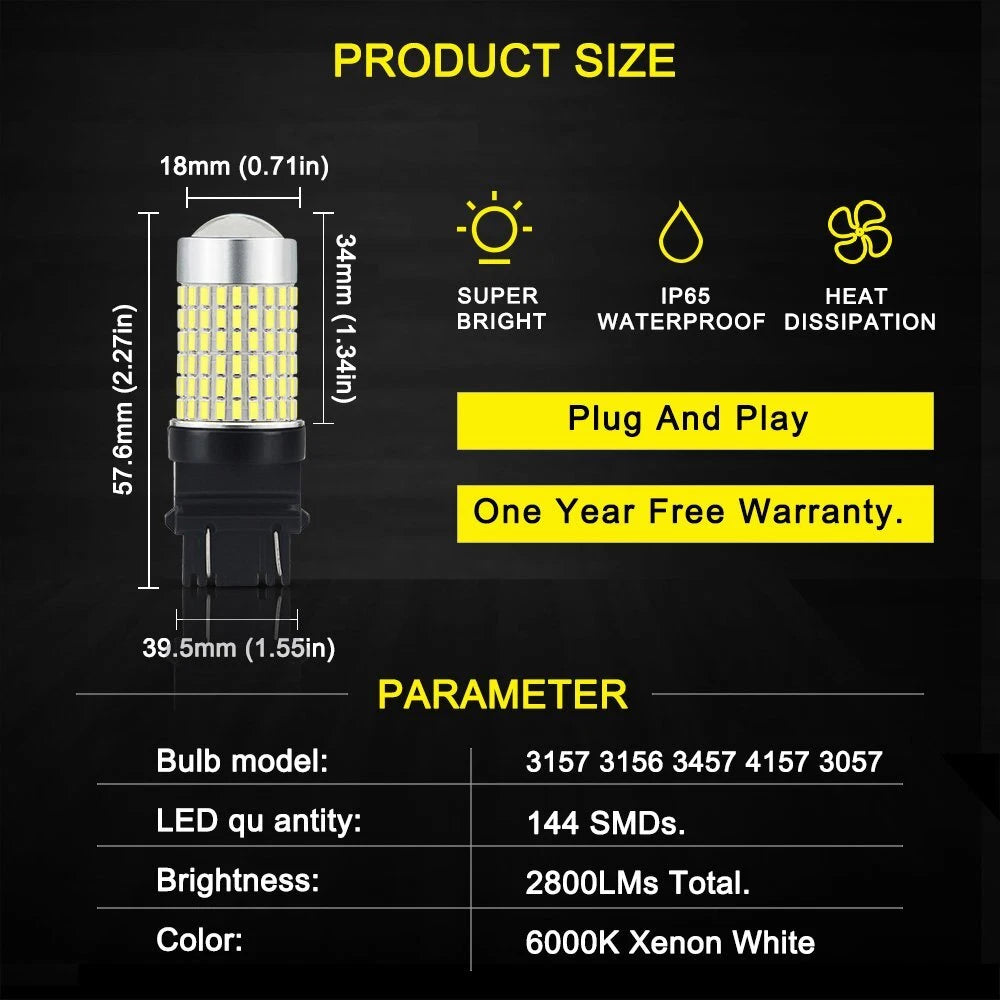 2X LED Backup Reverse Light Bulb White for Chevy Silverado 1500 (1999–2013)