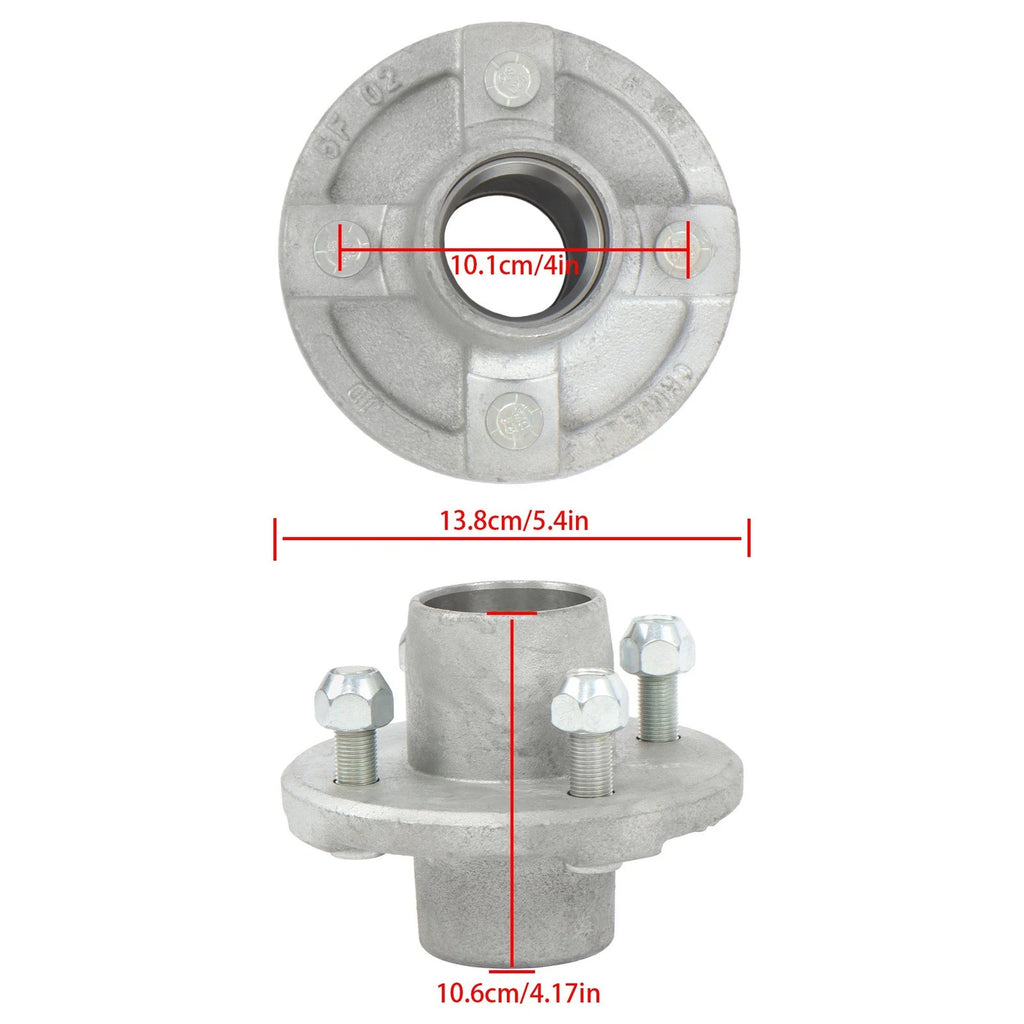 Spindle with Trailer Bearing Kit for 2000 lbs 4 on 4 Trailer Hub (1" or 1.0625")