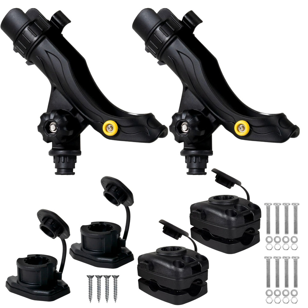 2X Adjustable Fishing Rod Holder Set for Boat & Kayak