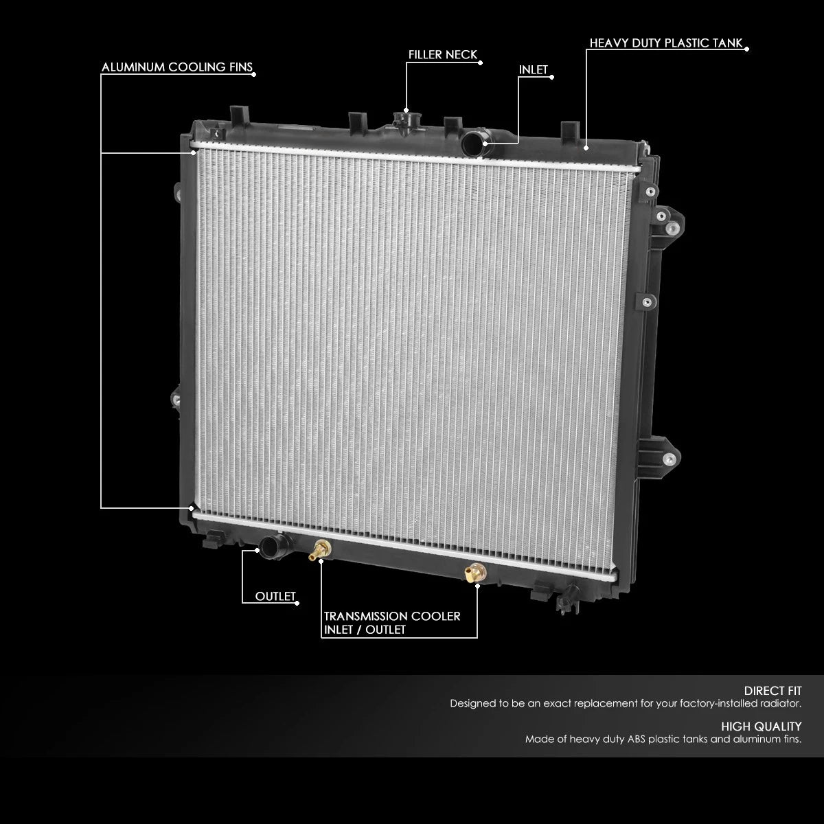 Aluminum Core Cooling Radiator for Toyota 4Runner (2010–2019) 13251