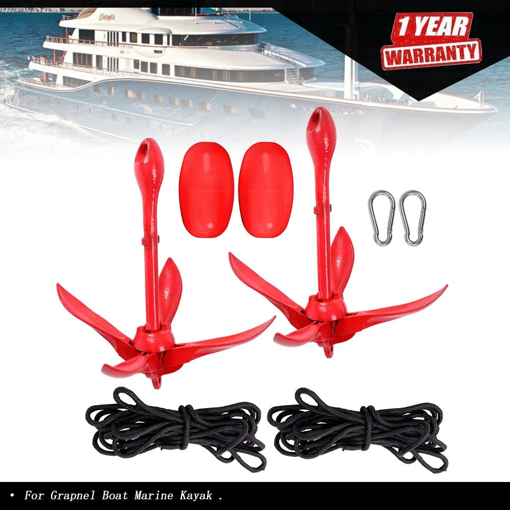 2 Pack Folding Anchor Set for Kayak (0.7KG)