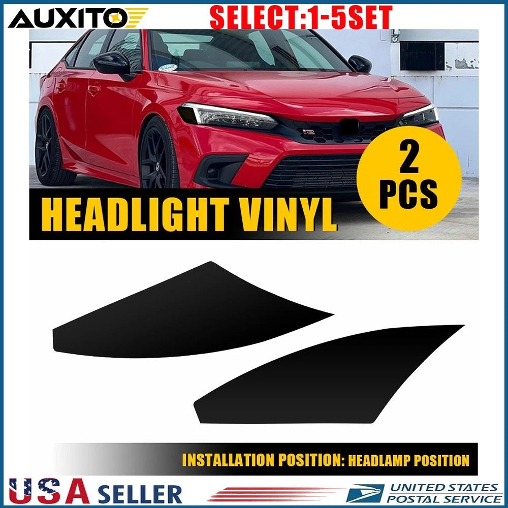 2X Precut Smoke Vinyl Tint Overlays for Honda Civic (2022–2025)