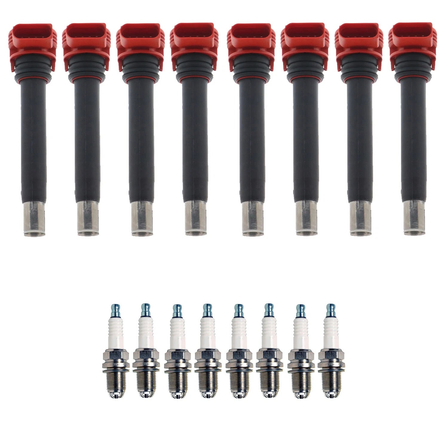 Set of 8 Ignition Coils & U-Groove Spark Plugs for Audi A6 Quattro Q7 R8 S5