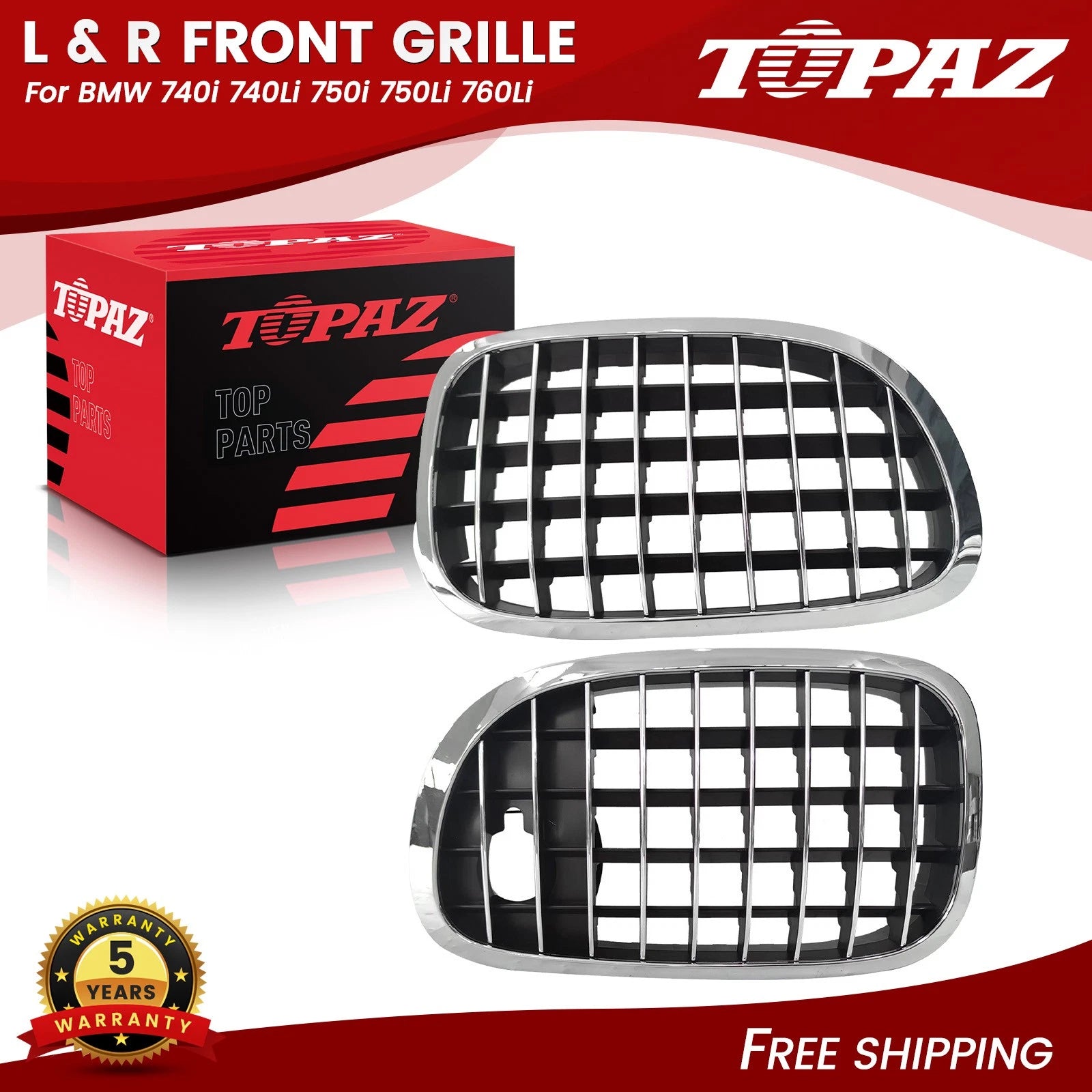 Front Grille Set for BMW 740i 740Li 750i 750Li 760Li (2009–2012)