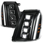 Quad Projector LED Switchback Headlights for Cadillac Escalade ESV EXT (2007–2014)