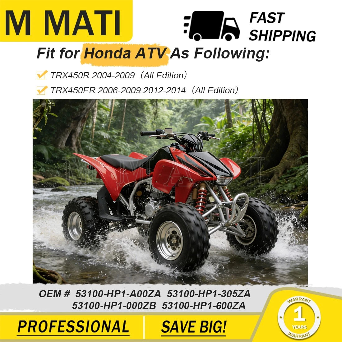 Heavy Duty Handlebar for Honda TRX450R (2004–2009)